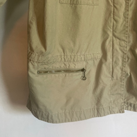 Sigrid Olsen Sage Green Utility Cargo Zip Up Drawstring Jacket Size 12 - Picture 7 of 14
